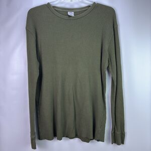 Urban Outfitters Green Long Sleeve Waffle Knit Top Size XL Cotton